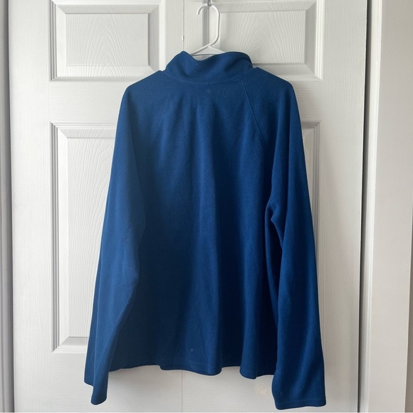 L.L. Bean Fleece Quarter Zip Long Sleeve Shirt XXL Blue Zip Pocket Logo - Picture 4 of 4